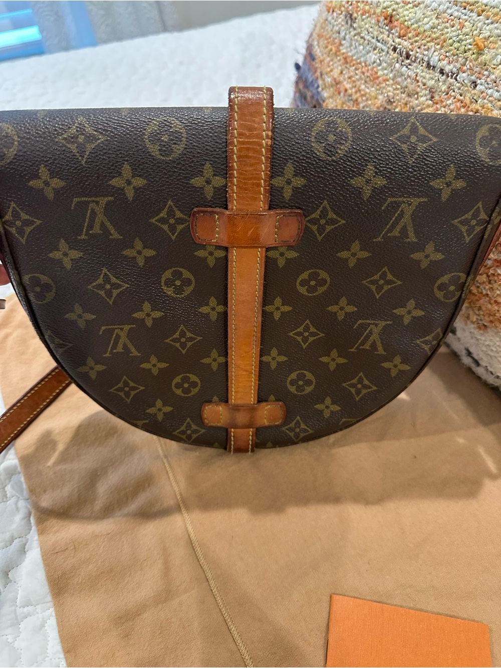 Louis Vuitton Monogram Crossbody Bag with Brown Interior